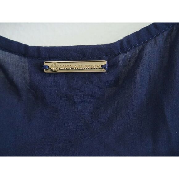 Michael Kors MM4H564 Women Sz XS Navy Blue Cold Shoulder Cover Up Dress $80 - Picture 4 of 5